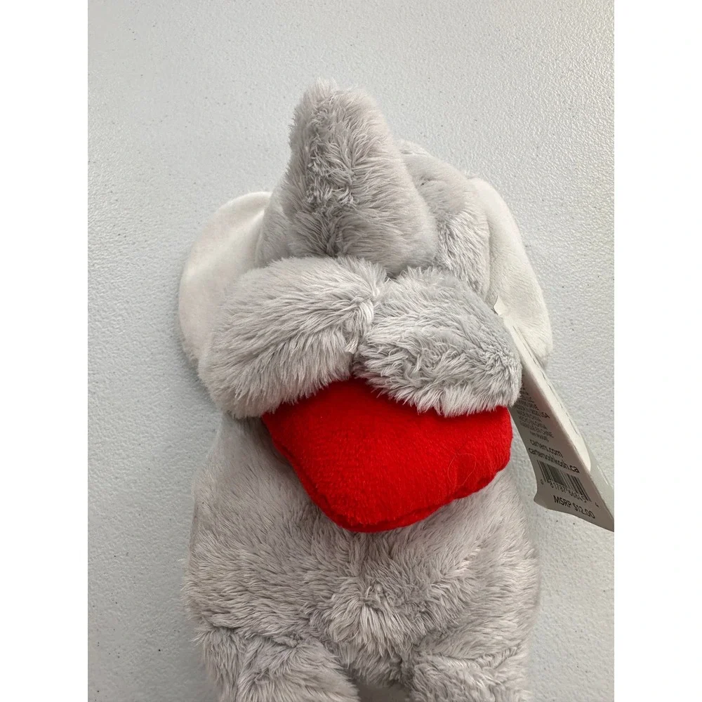 Carters‎ Grey Elephant Plush Red Heart Stuffed Animal 66845 2015 NWT